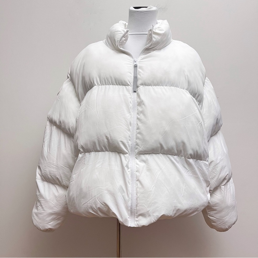 Fabletics White Wander Cropped Puffer Jacket 3x - image 1